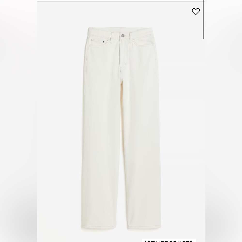 H&M Cream Straight Jeans